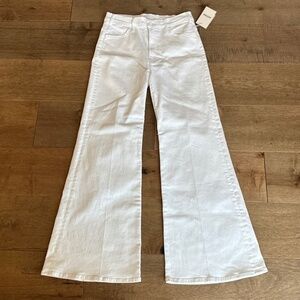 Mother The Hustler Roller Skimp Wide Leg Fairest of Them All White Sz 29 NEW